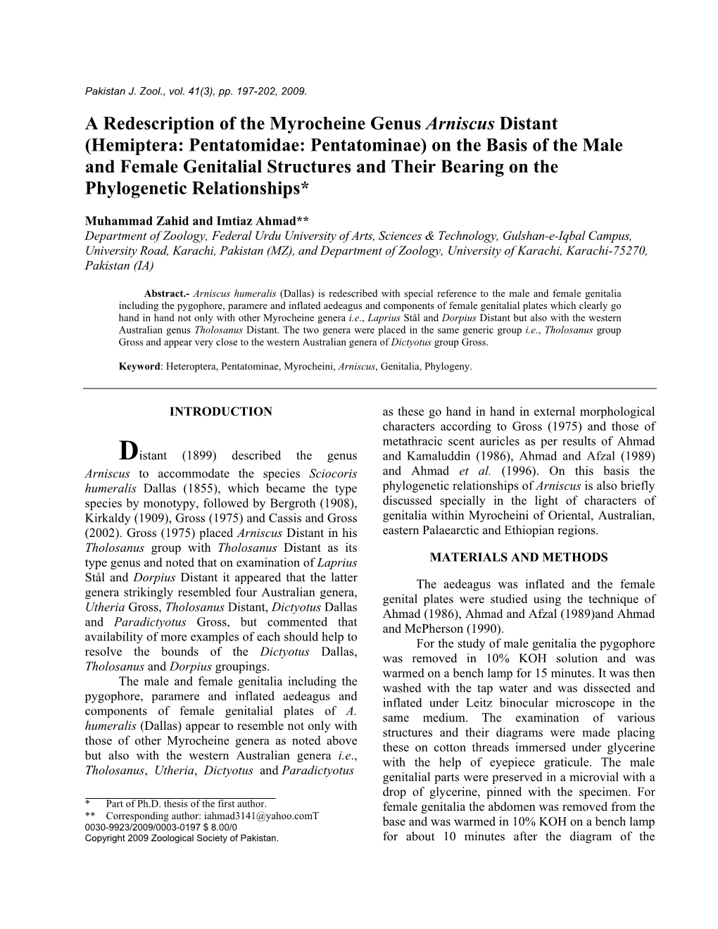 Male and Female Genitalial Characters in The