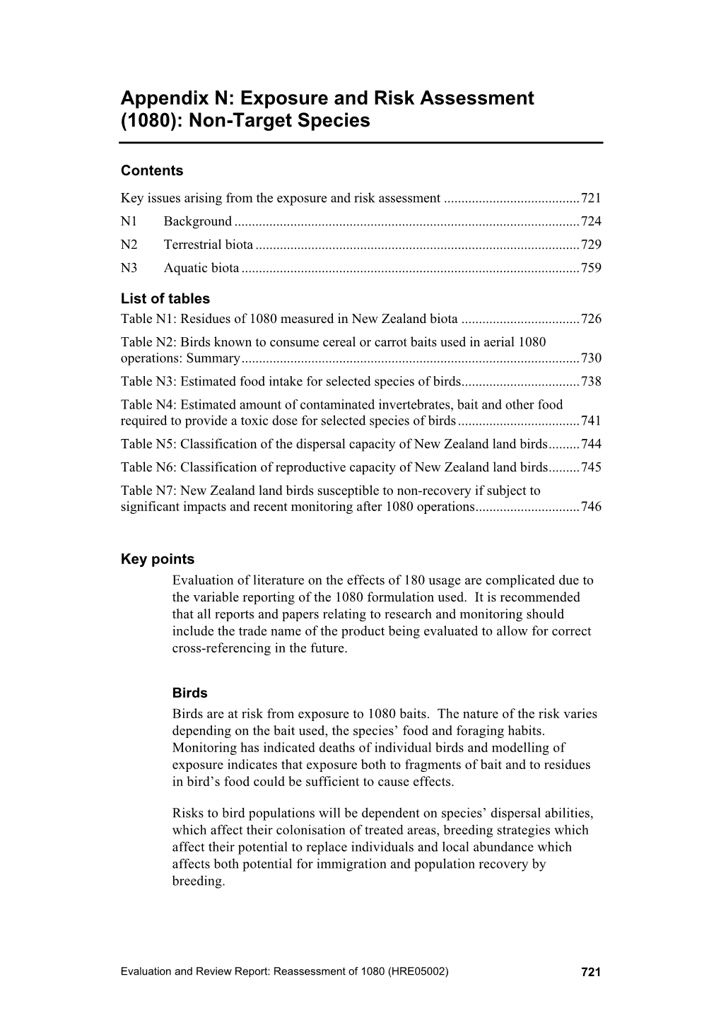 Exposure and Risk Assessment (1080): Non-Target Species