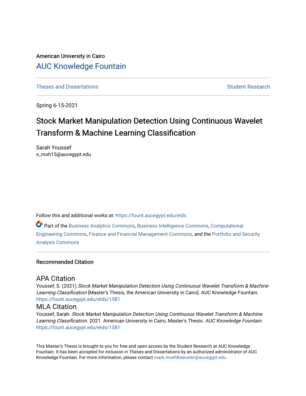 Stock Market Manipulation Detection Using Continuous Wavelet Transform & Machine Learning Classification