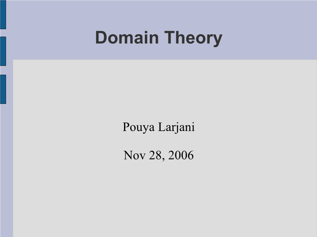 Domain Theory