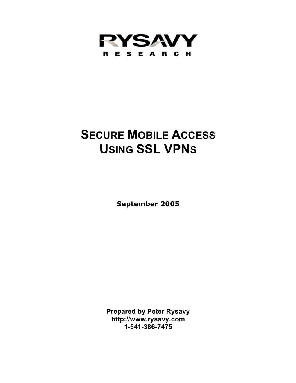 Secure Mobile Access Using SSL Vpns