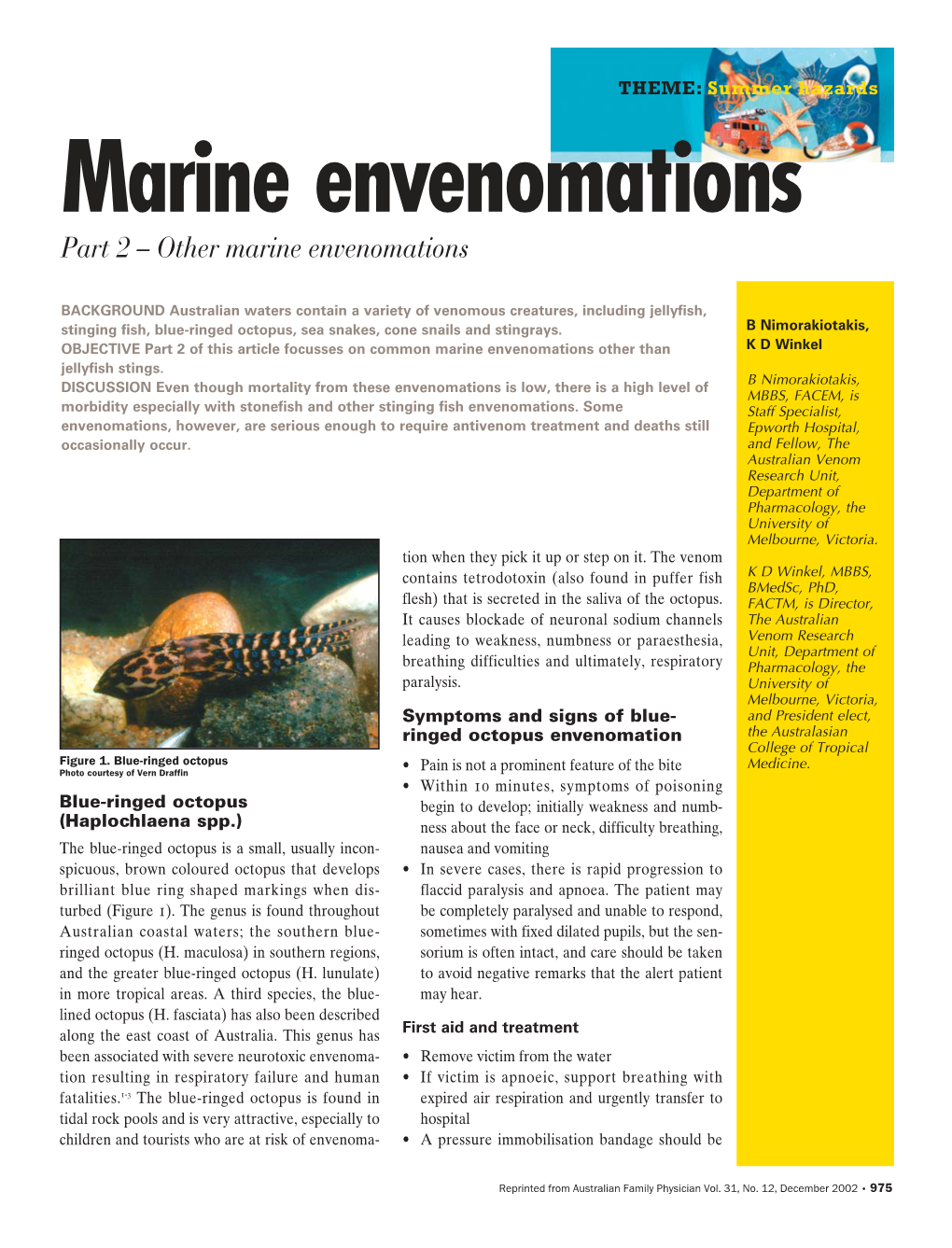 Other Marine Envenomations