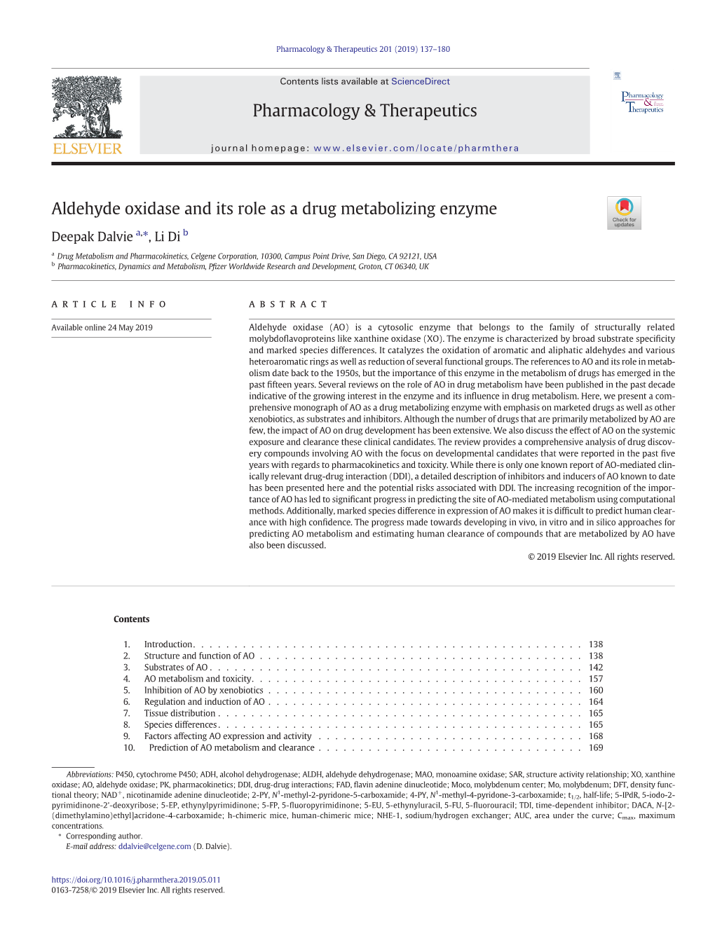 Aldehyde Oxidase and Its Role As a Drug Metabolizing Enzyme