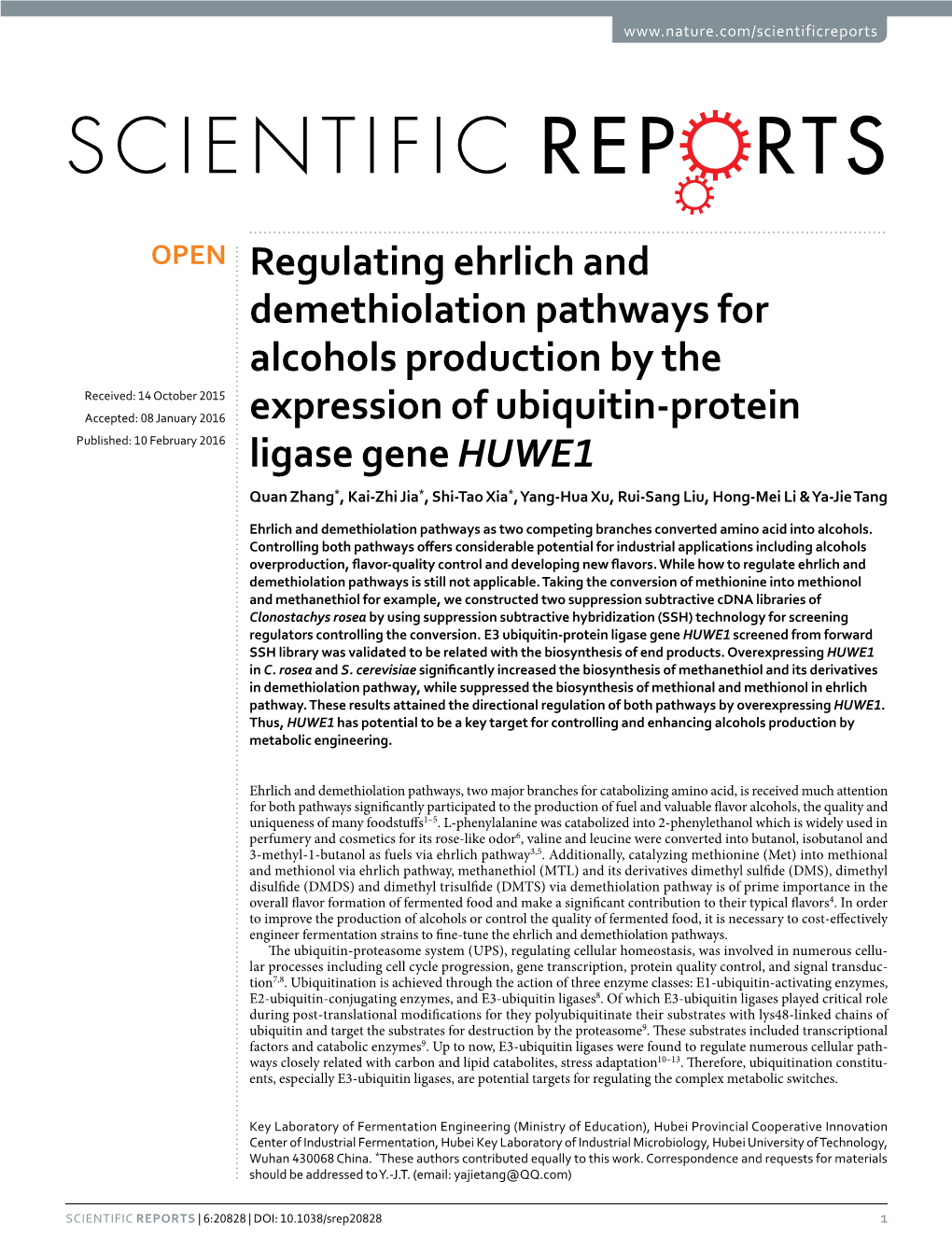 Regulating Ehrlich and Demethiolation Pathways for Alcohols Production