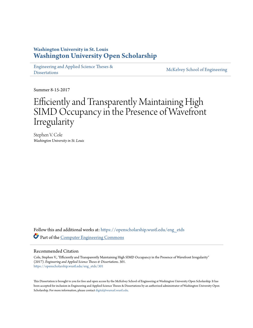 Efficiently and Transparently Maintaining High SIMD Occupancy in the Presence of Wavefront Irregularity Stephen V