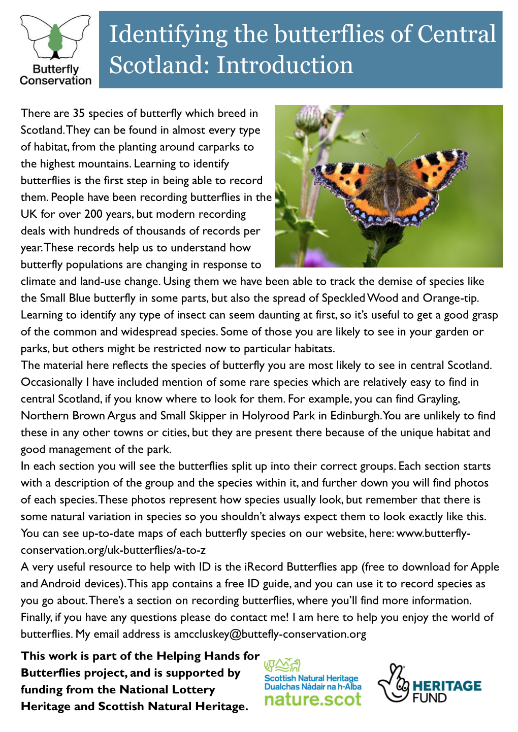 Butterfly Identification in Central Scotland