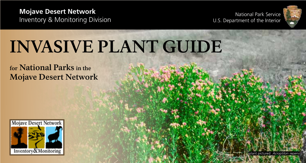 INVASIVE PLANT GUIDE for National Parks in the Mojave Desert Network