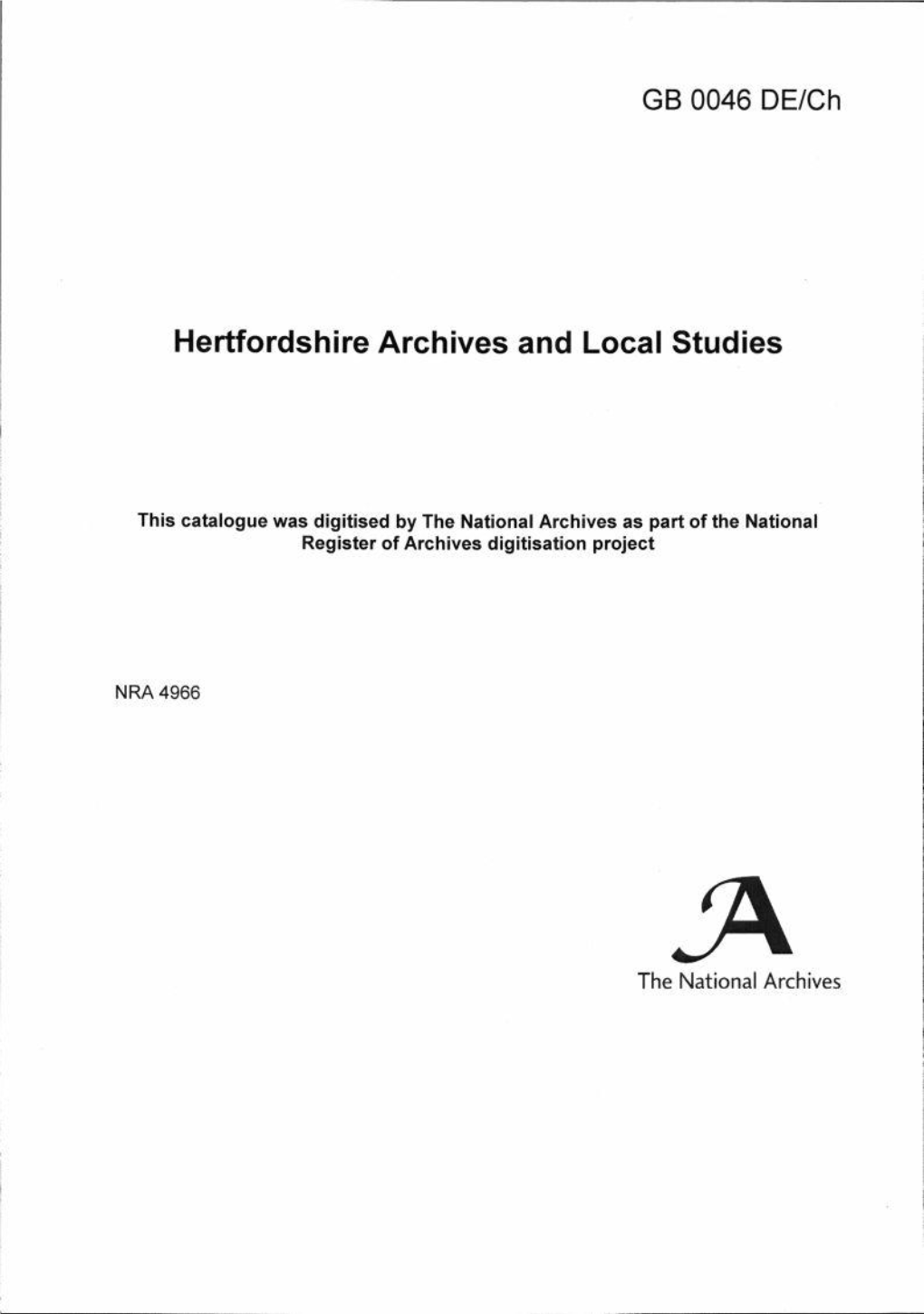 Hertfordshire Archives and Local Studies