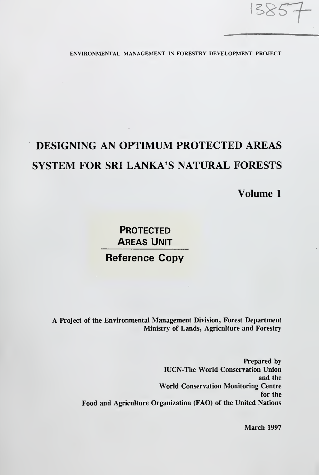 Designing an Optimum Protected Areas System for Sri Lanka's Natural Forests