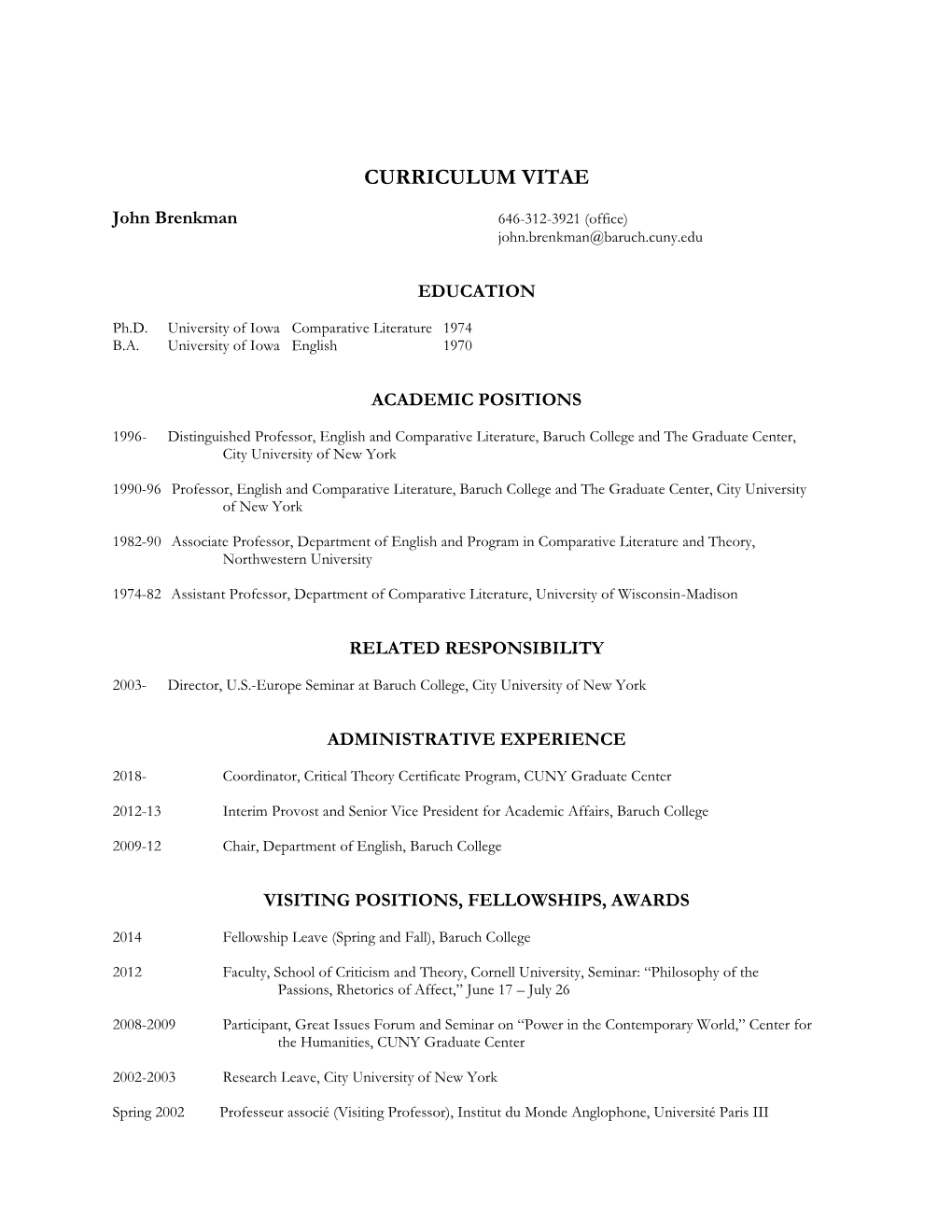 Curriculum Vitae