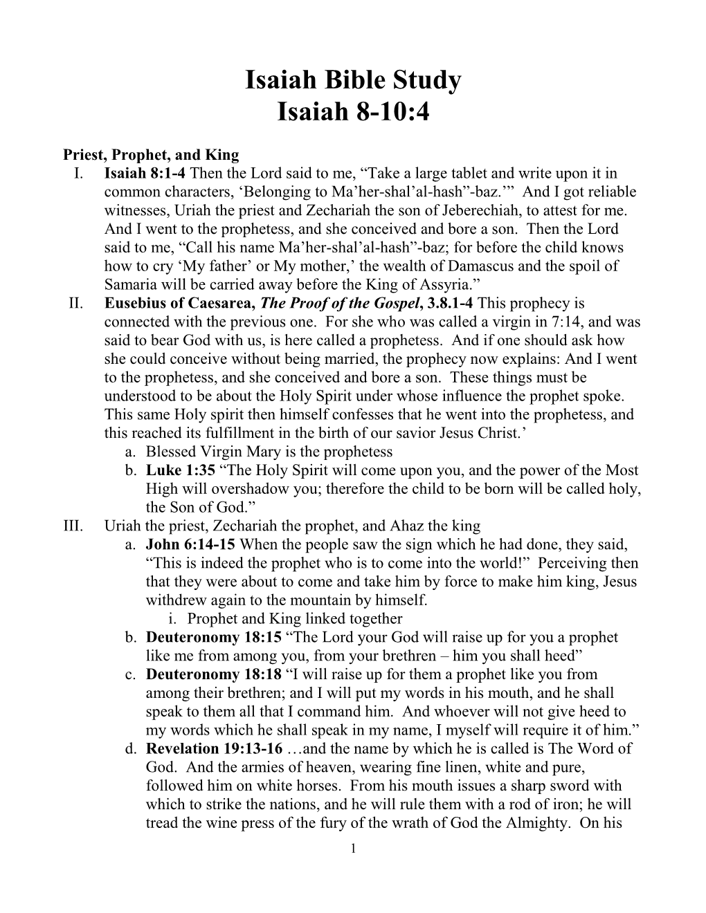 Isaiah Bible Study Isaiah 8-10:4