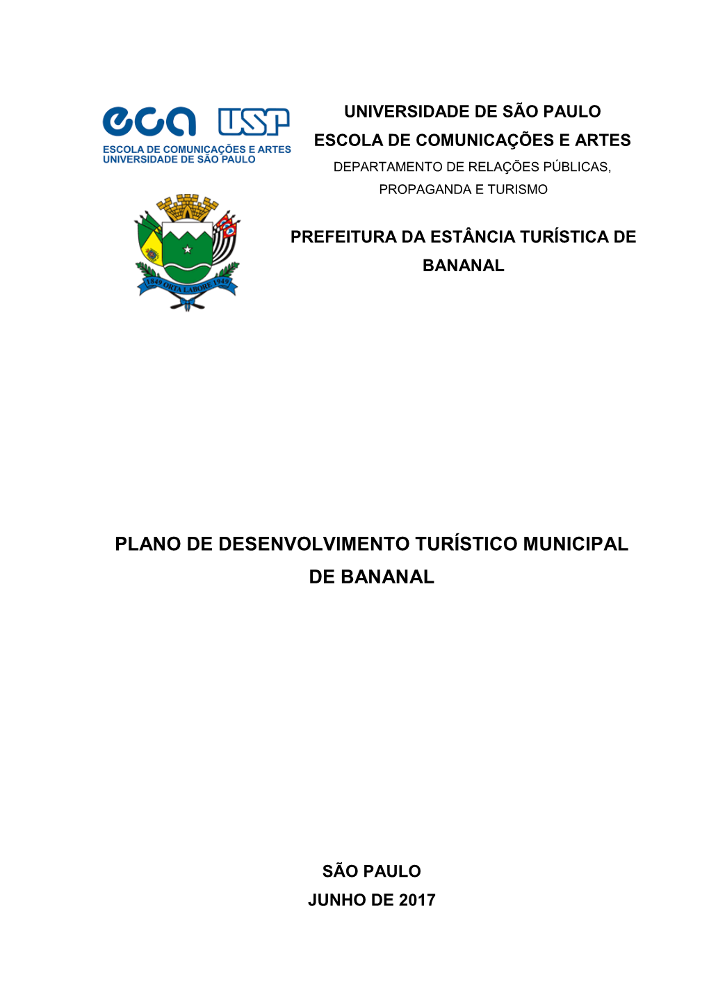 Plano De Desenvolvimento Turístico Municipal De Bananal