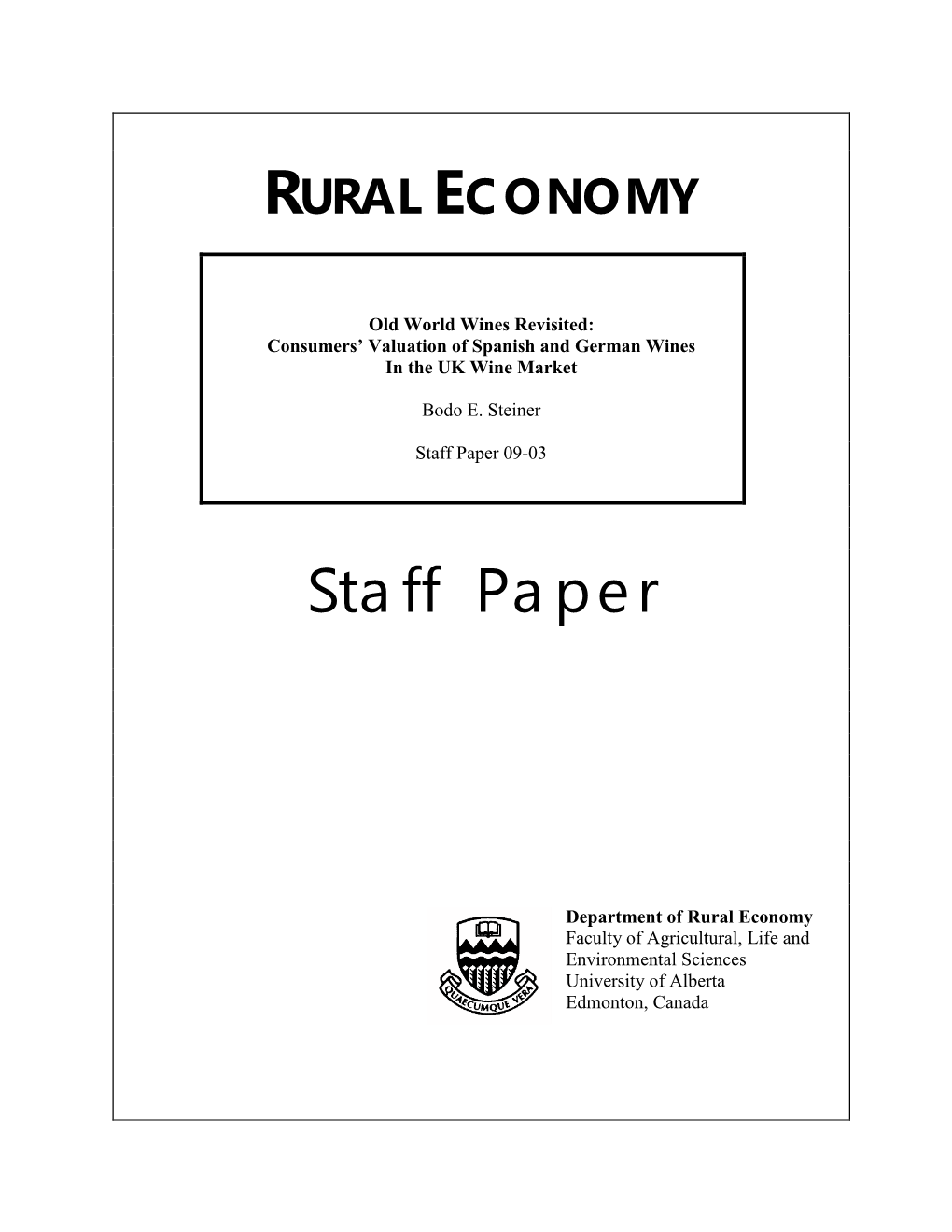 Rural Economy