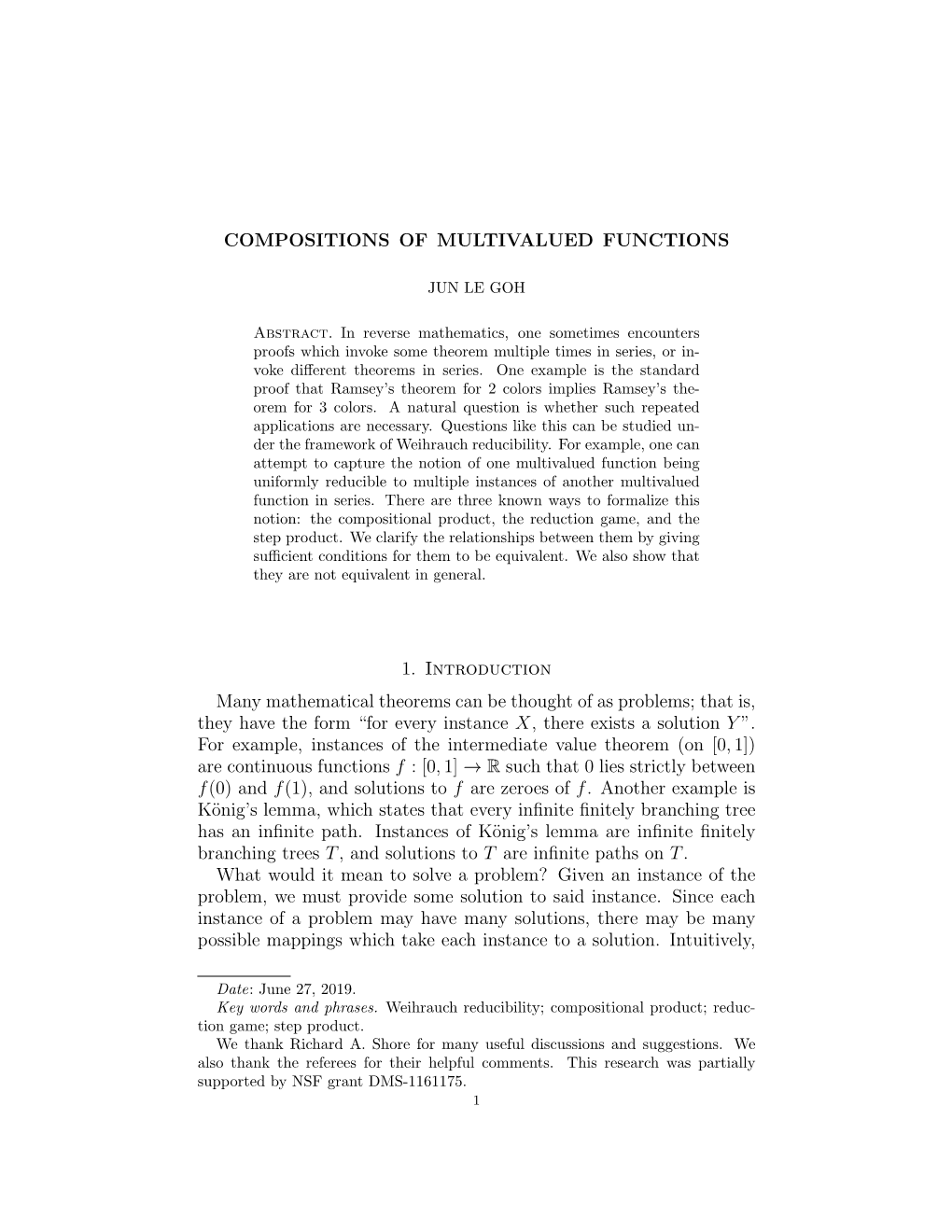 Compositions of Multivalued Functions