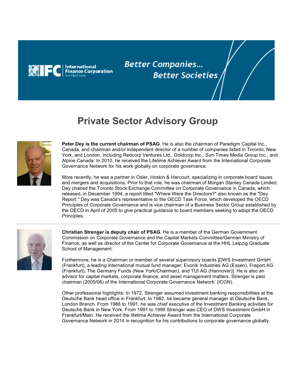 Private Sector Advisory Group