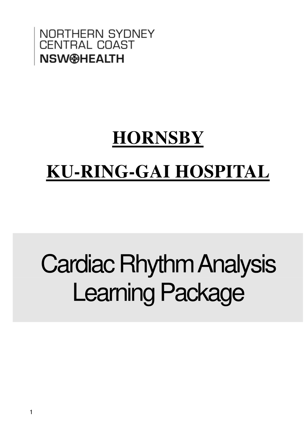 Cardiac Rhythm Analysis: Learning Package