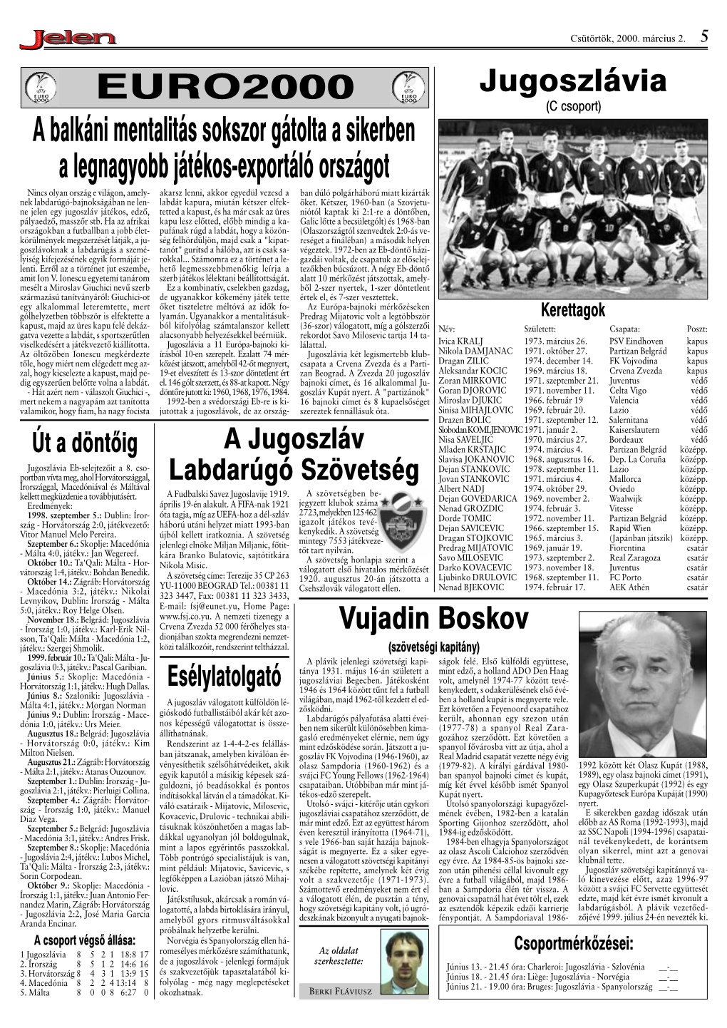 EURO2000 a Balkáni Mentalitás Sokszor Gátolta a Sikerben A