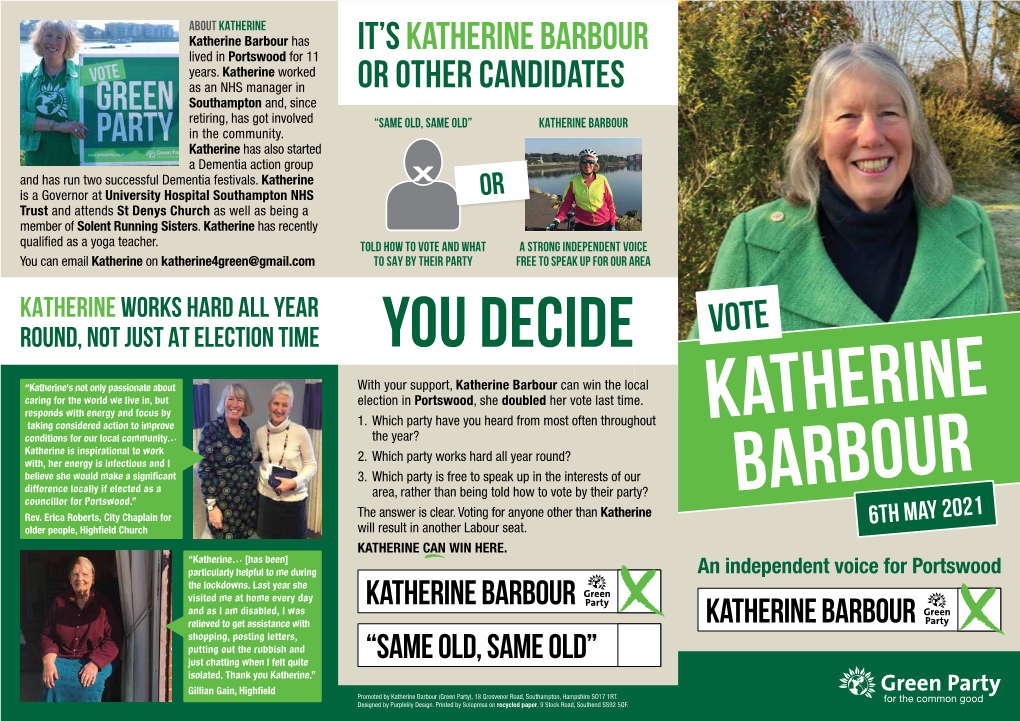 It's Katherine Barbour Or Other Candidates