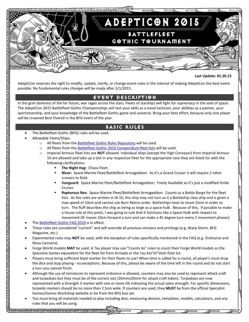 Battlefleet Gothic Tournament