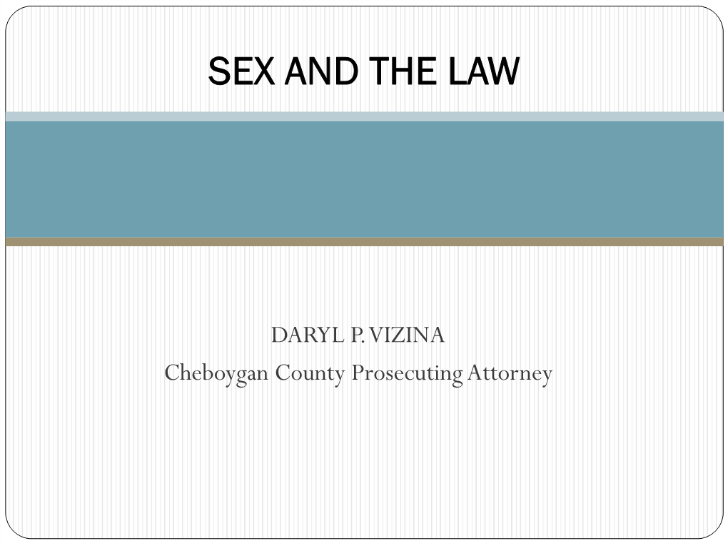 Sex and the Law