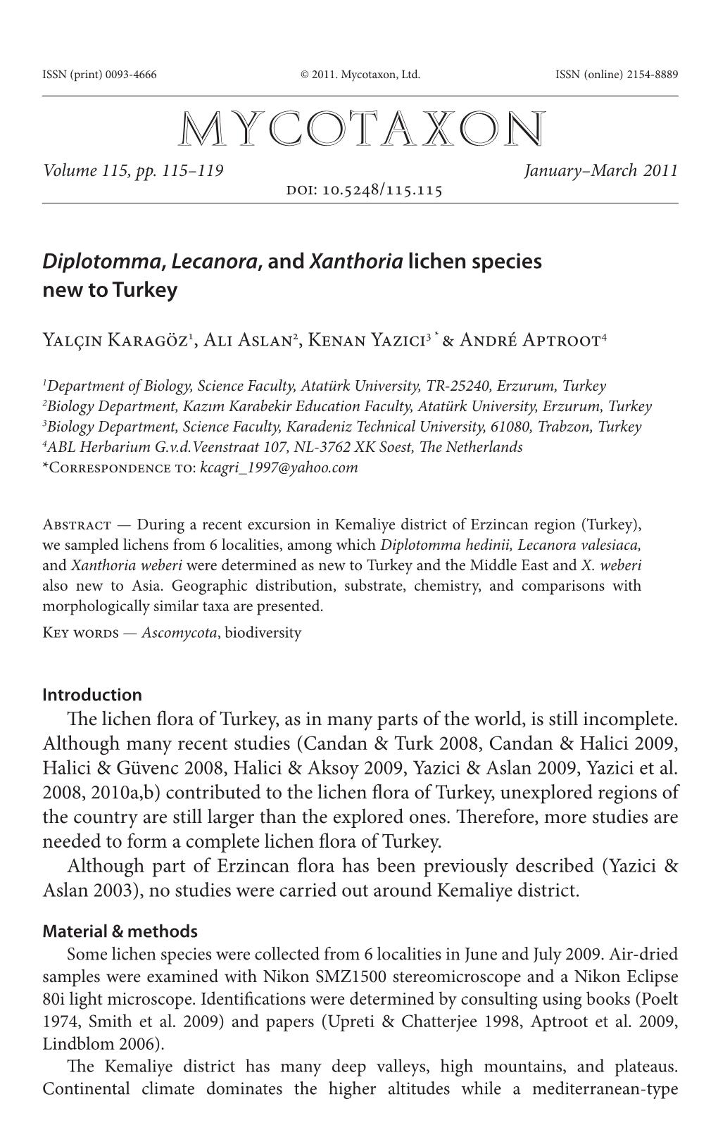 <I>Diplotomma, Lecanora</I>