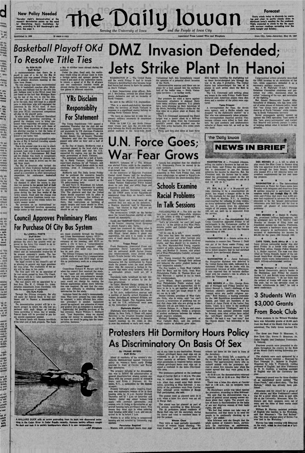 Daily Iowan (Iowa City, Iowa), 1967-05-20