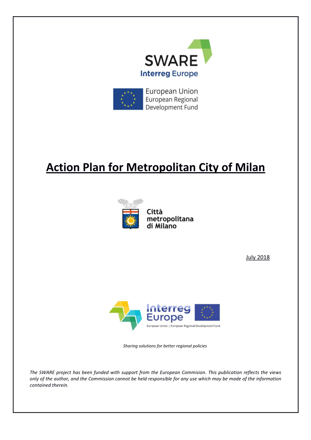 Action Plan for Metropolitan City of Milan