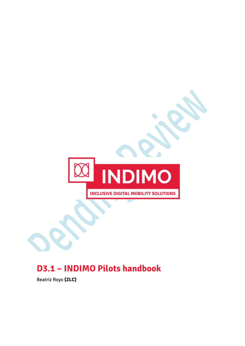 D3.1 INDIMO Pilots Handbook | Version 1.0