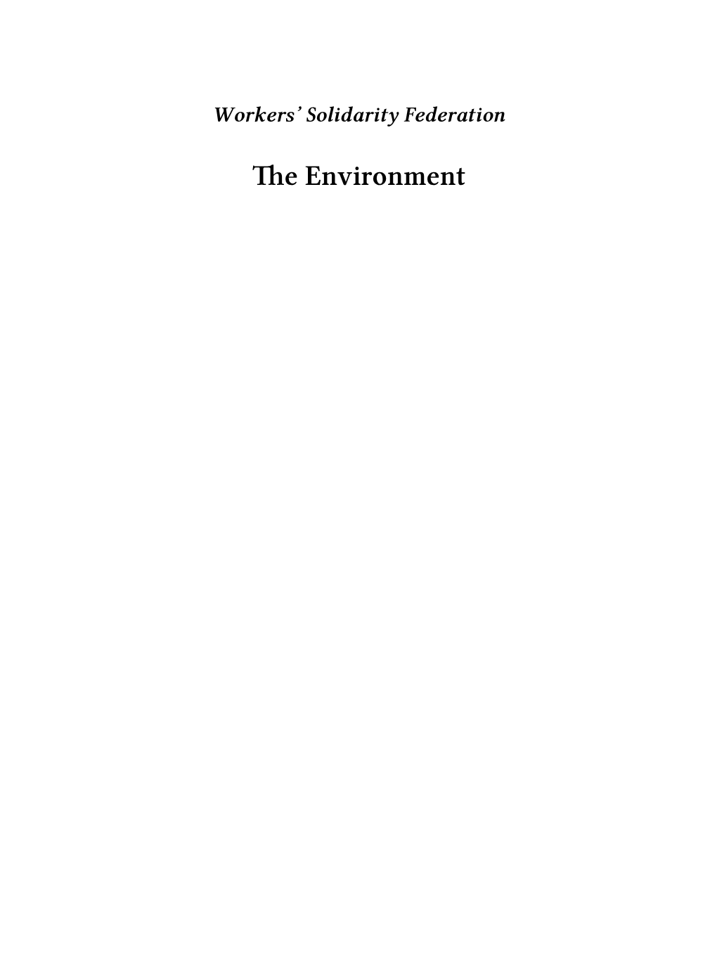 The Environment Contents