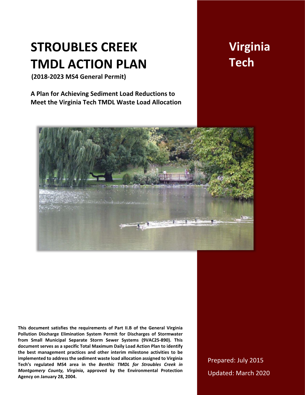 Stroubles Creek TMDL Action Plan