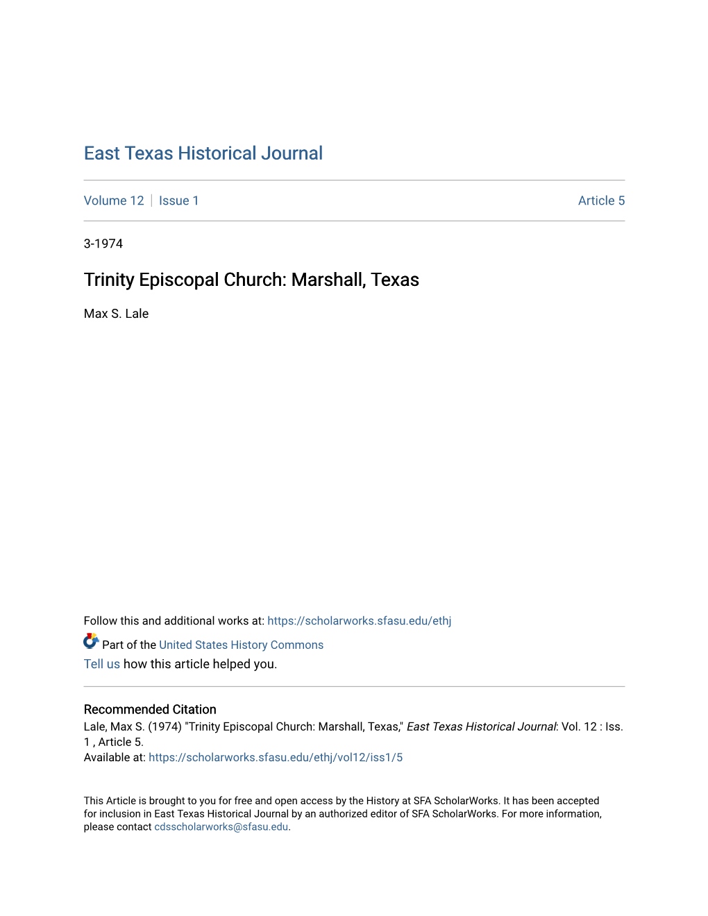 Trinity Episcopal Church: Marshall, Texas