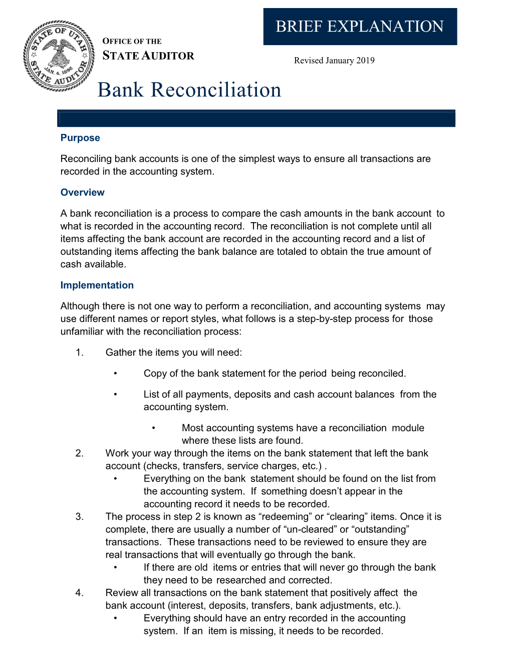 Bank Reconciliation