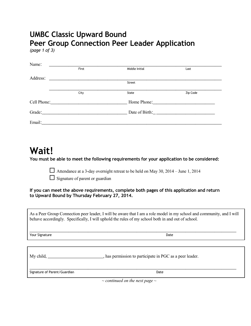 Peer Group Connection Peer Leader Application