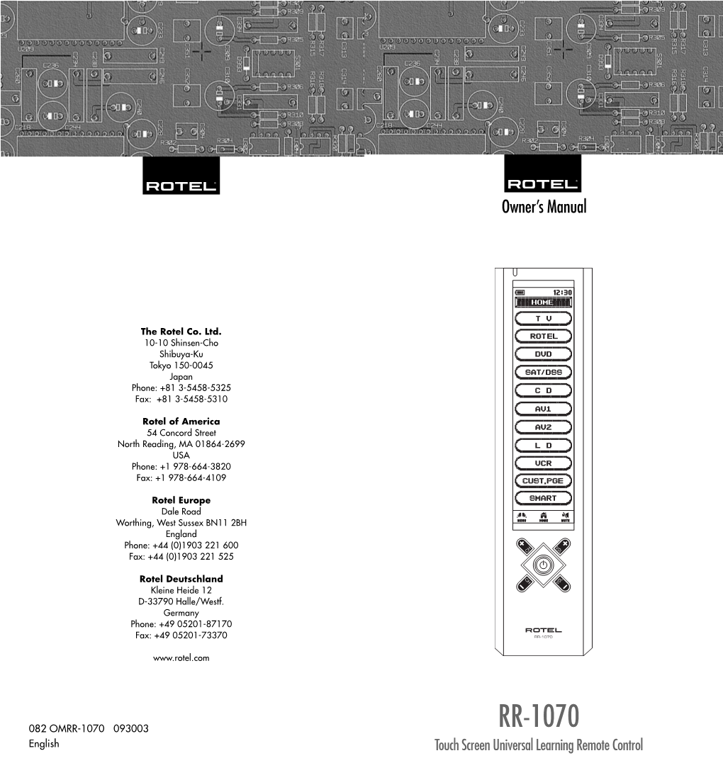 RR-1070 Manual