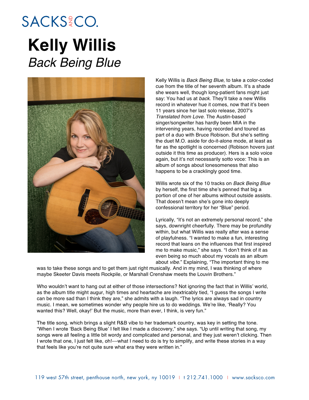 Kelly Willis Back Being Blue