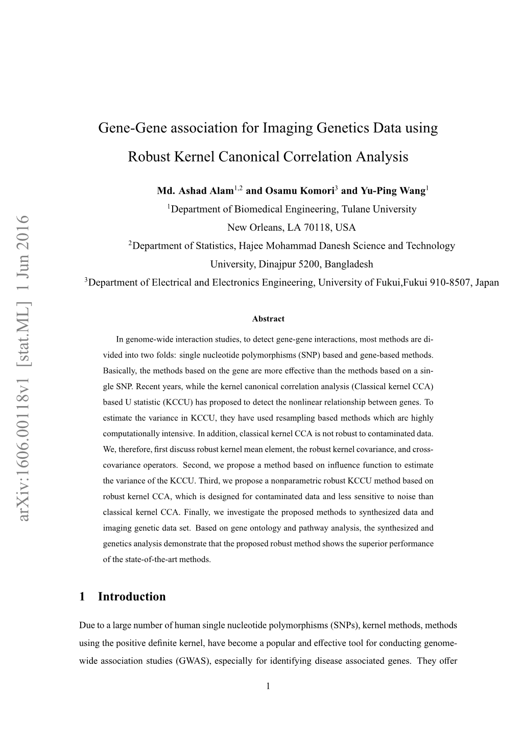 Gene-Gene Association for Imaging Genetics Data Using Robust Kernel Canonical Correlation Analysis