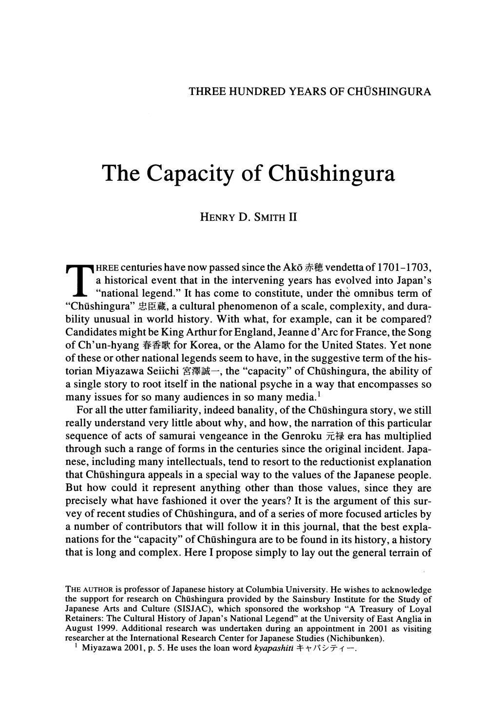 Capacity of Chushingura