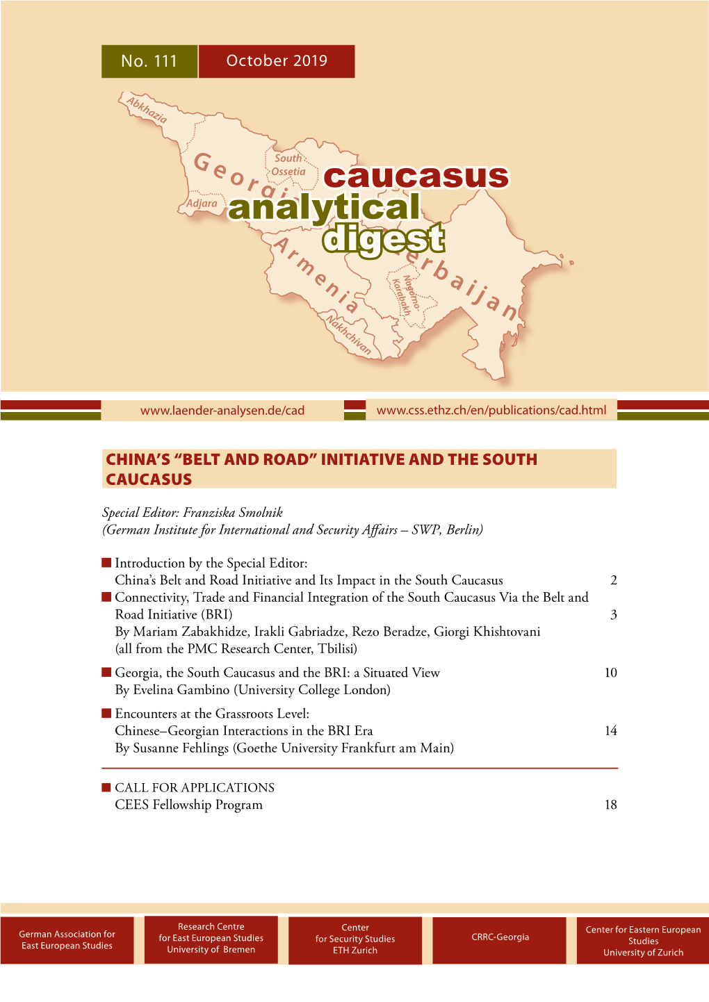 CAUCASUS ANALYTICAL DIGEST No. 111, October 2019 2