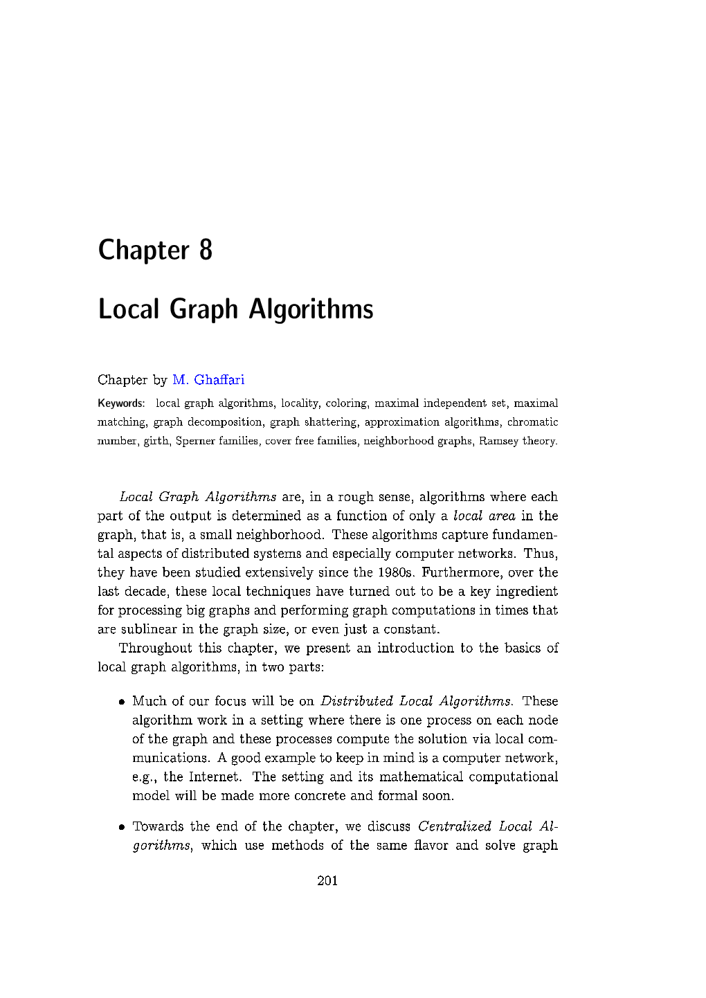 Chapter 8 Local Graph Algorithms