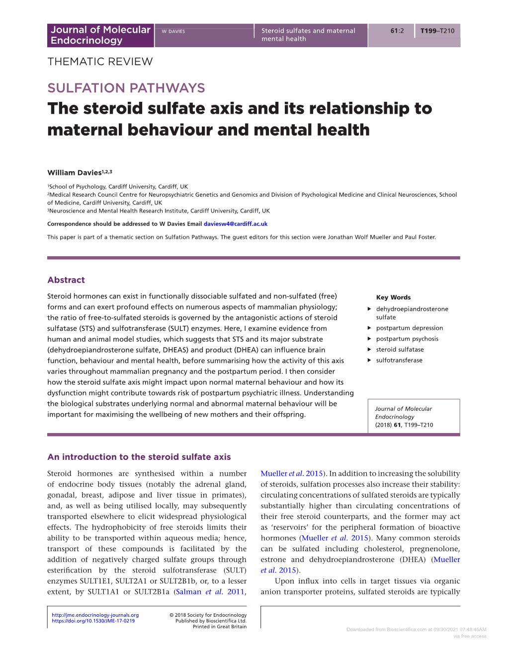 Downloaded from Bioscientifica.Com at 09/30/2021 07:48:45AM Via Free Access