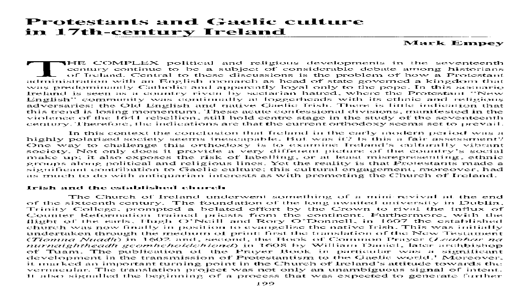 I Protestants and Gaelic Culture in 17Th-Century Ireland