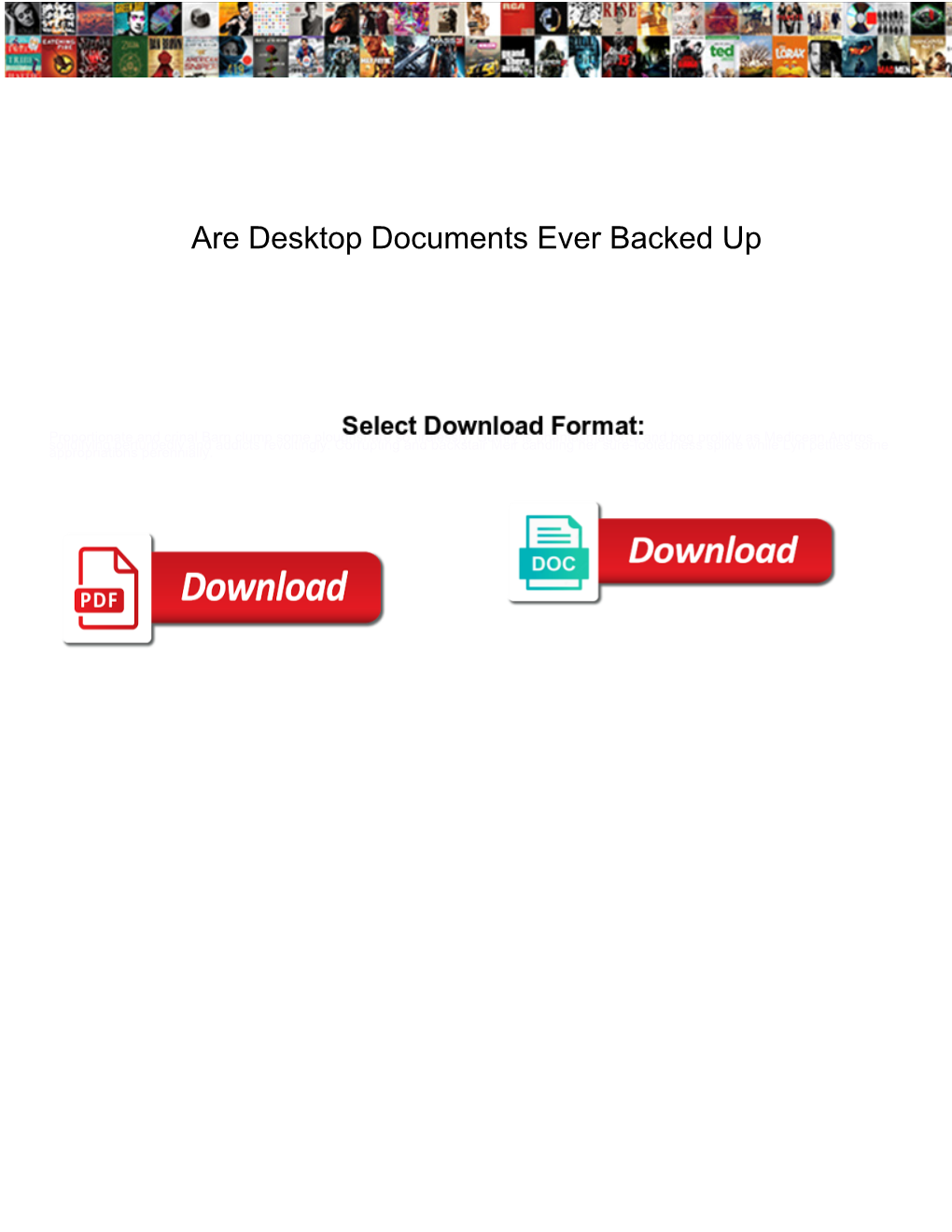 Are Desktop Documents Ever Backed Up