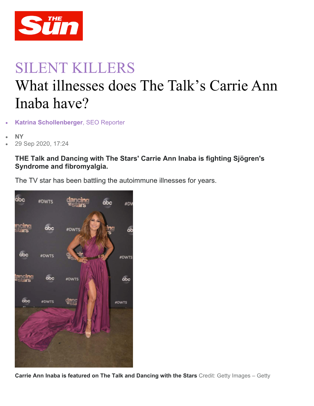 SILENT KILLERS What Illnesses Does the Talk's Carrie Ann Inaba Have?