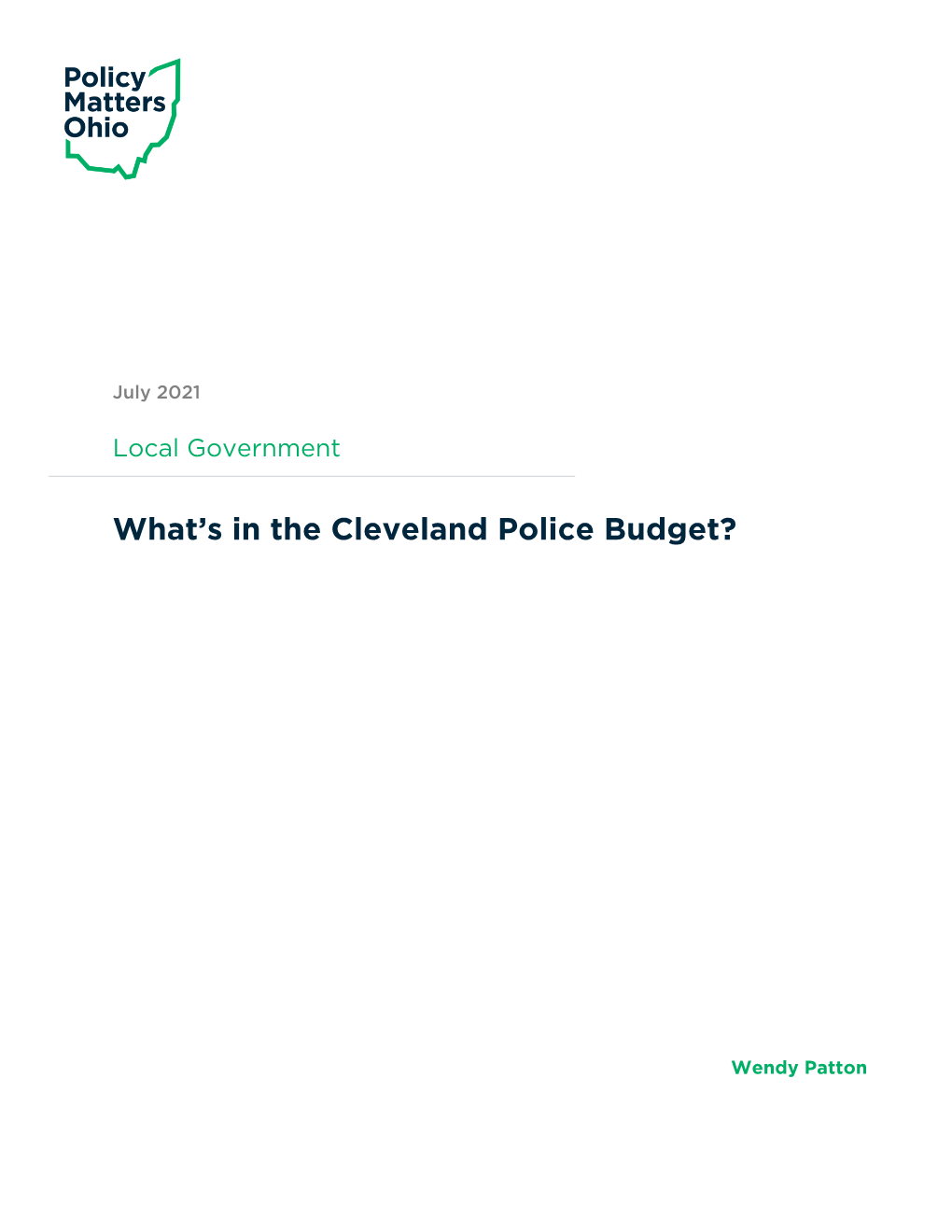 What's in the Cleveland Police Budget?
