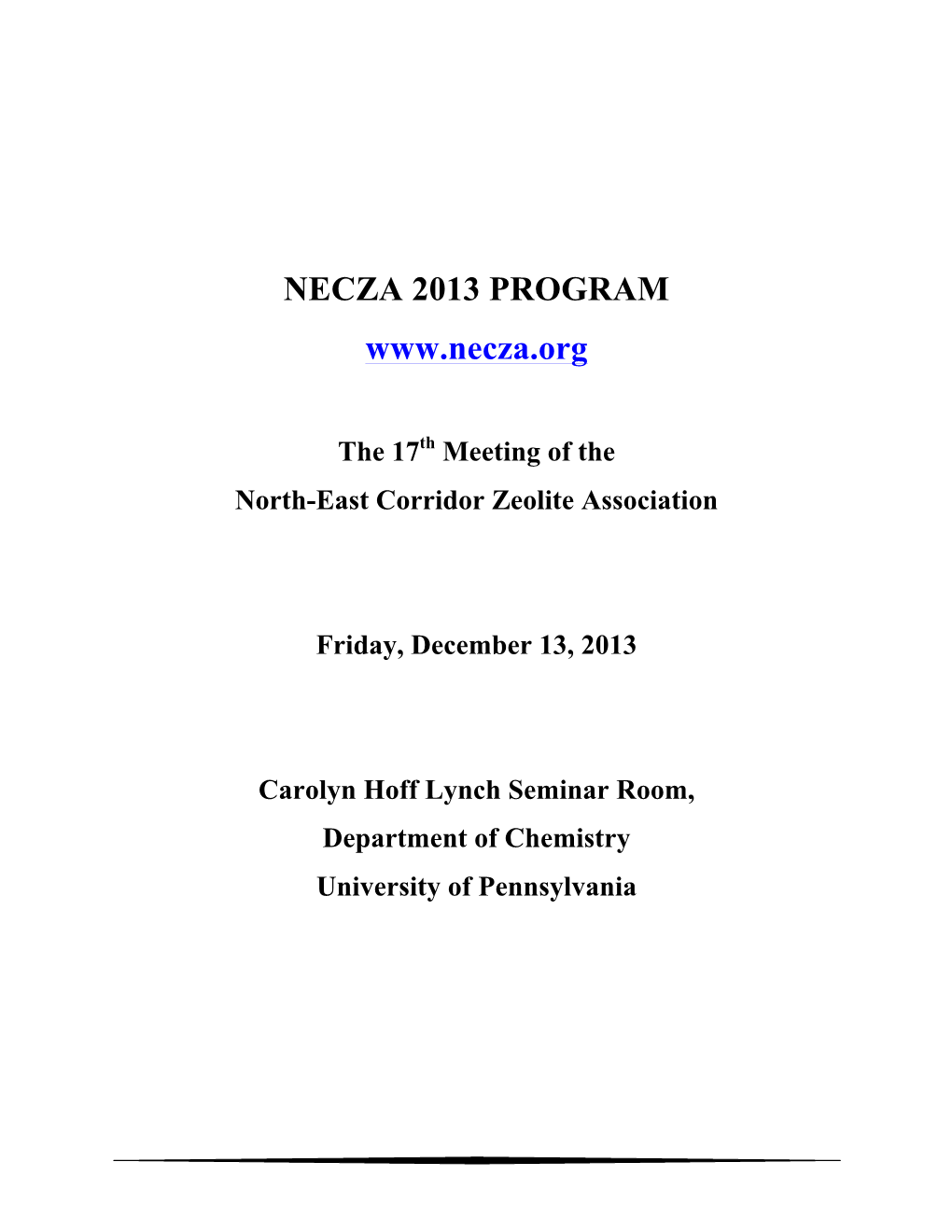 Necza 2013 Program