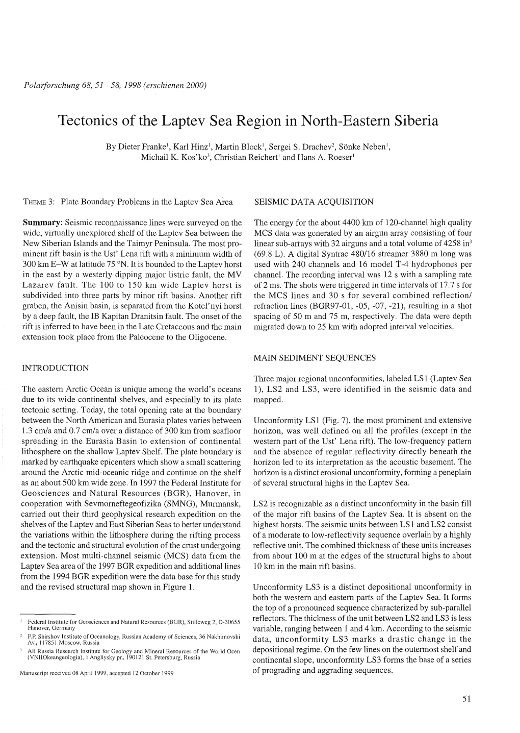 Teetonics of the Laptev Sea Region in North-Eastern Siberia