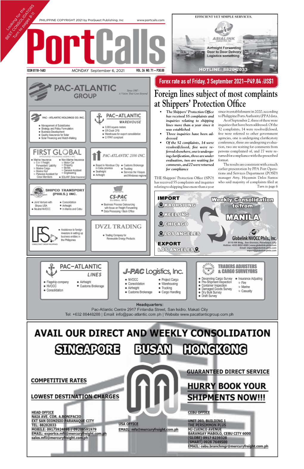 Portcalls September-6-2021.Pdf