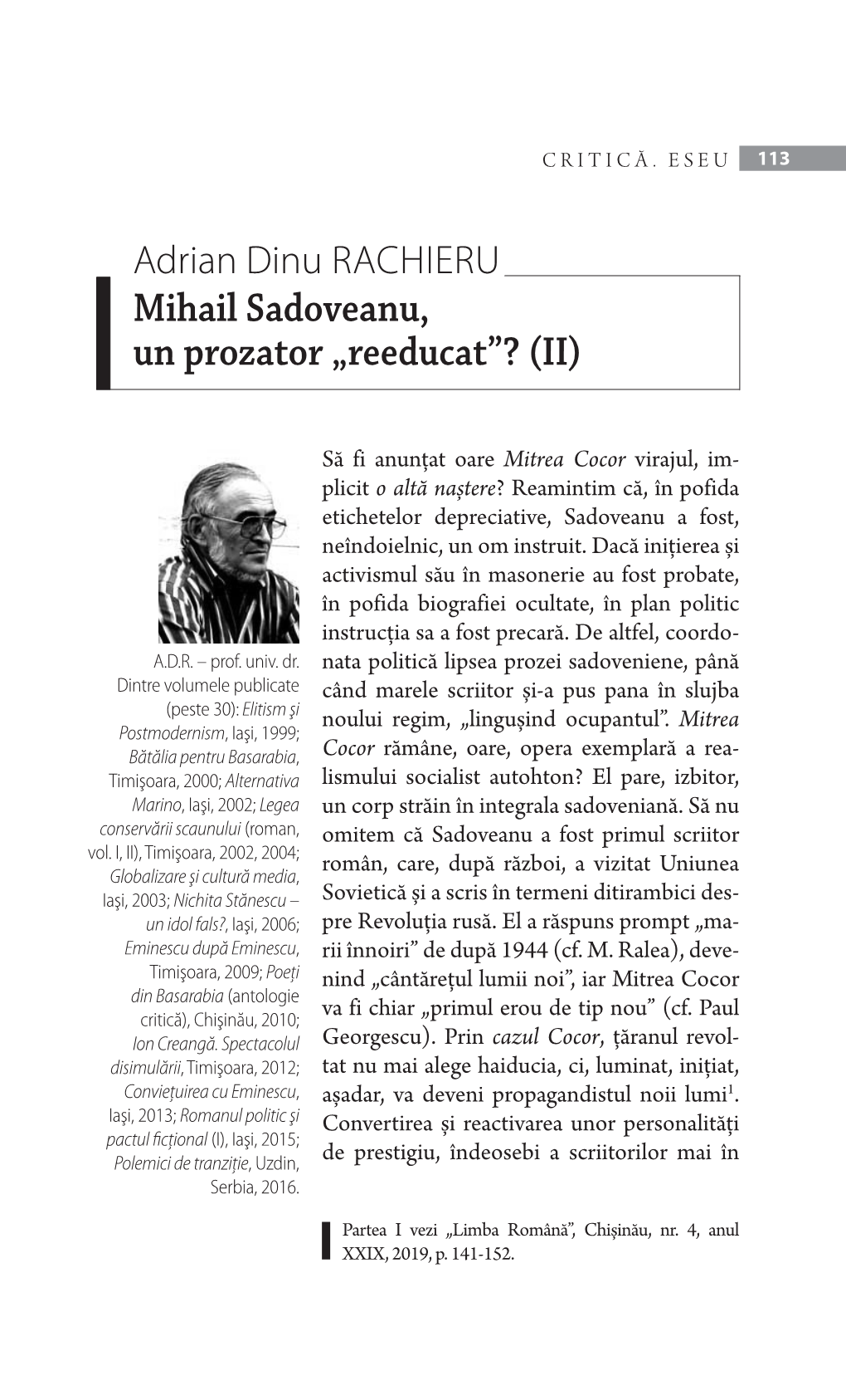Mihail Sadoveanu, Un Prozator „Reeducat”? (II)