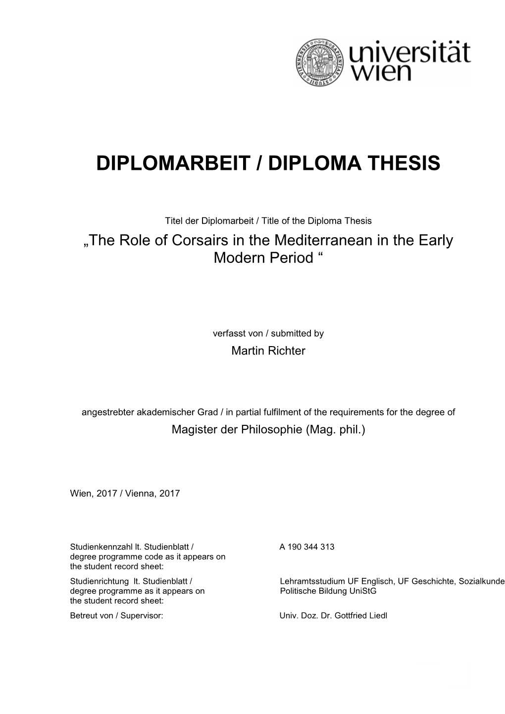 Diplomarbeit / Diploma Thesis