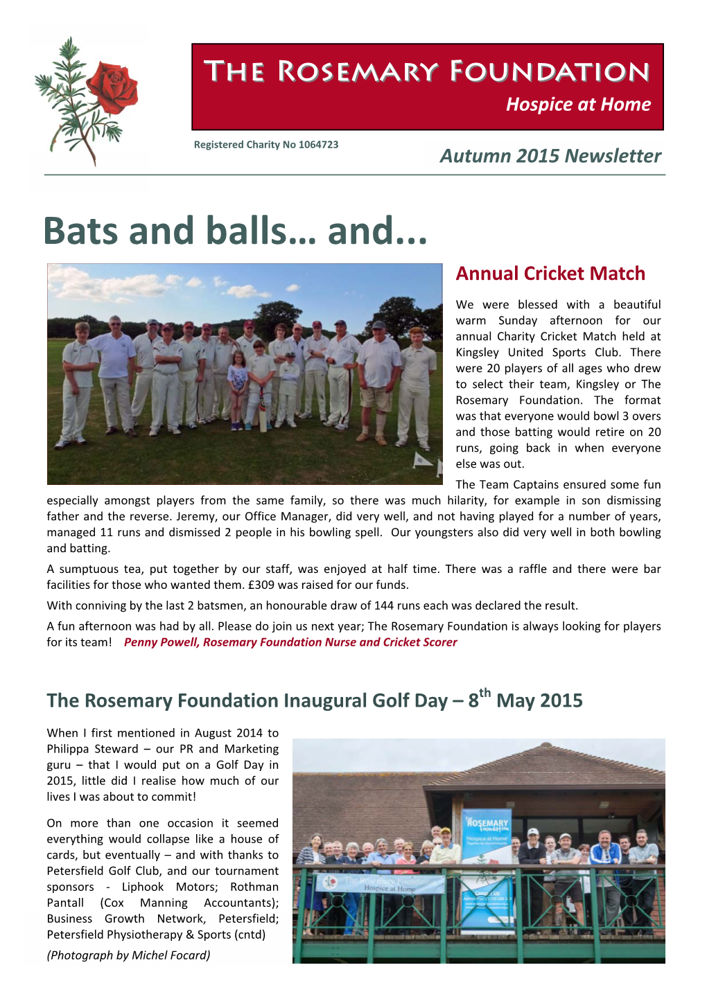 Bats and Balls… And... Annual Cricket Match